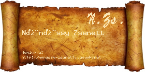 Nánássy Zsanett névjegykártya