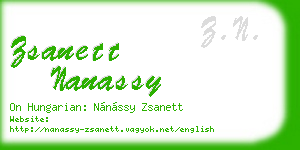 zsanett nanassy business card