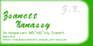 zsanett nanassy business card